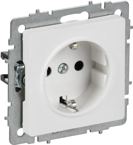 Розетка с заземлением без рамки IEK Brite РС11-1-0-БрАБ 1-м. Арктический белый фото Розетка с заземлением без рамки IEK Brite РС11-1-0-БрАБ 1-м. Арктический белый картинка